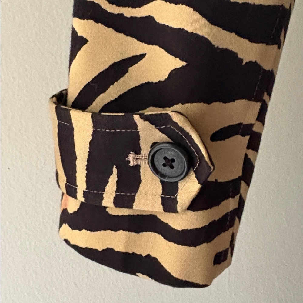 Chic Zebra Patterned Belted Coat - image 3